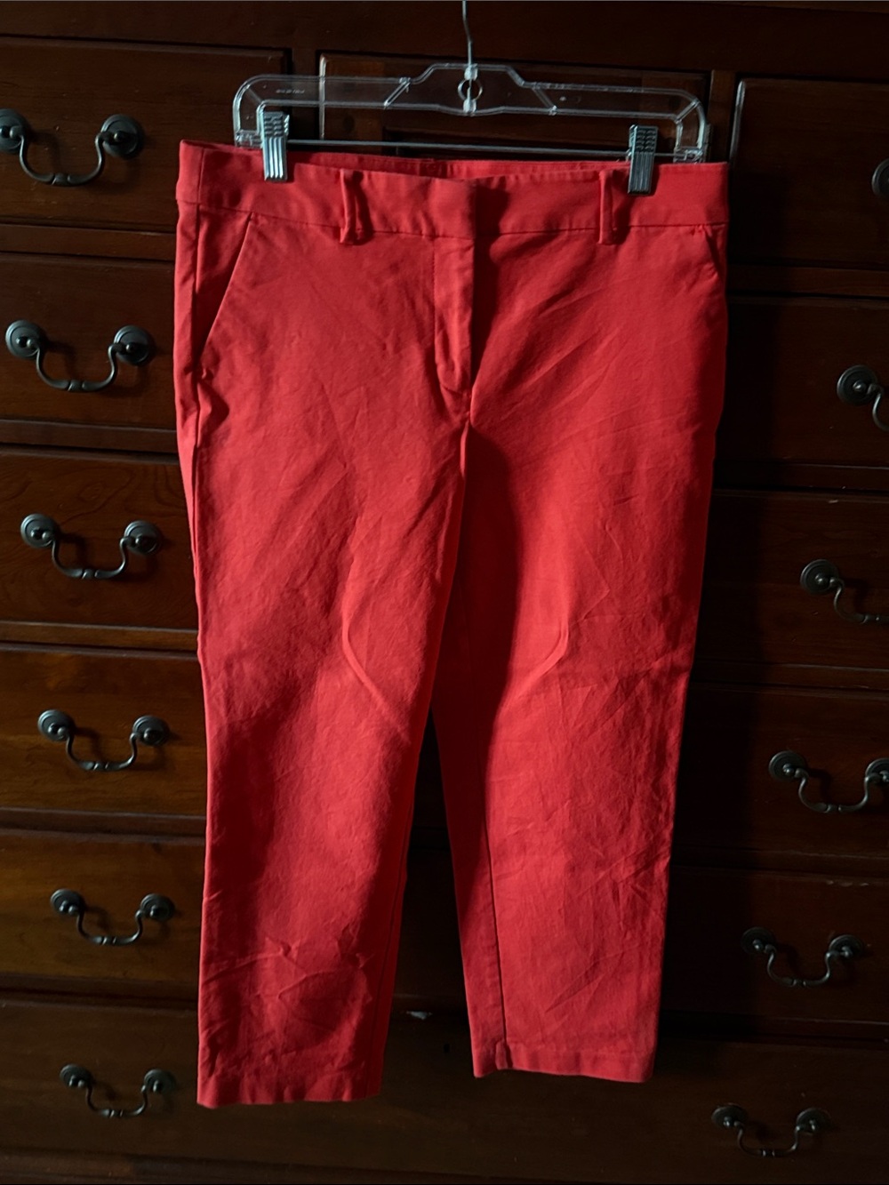 Red Women’s Riviera Slim Dress Pants - Size 8. Orange red.